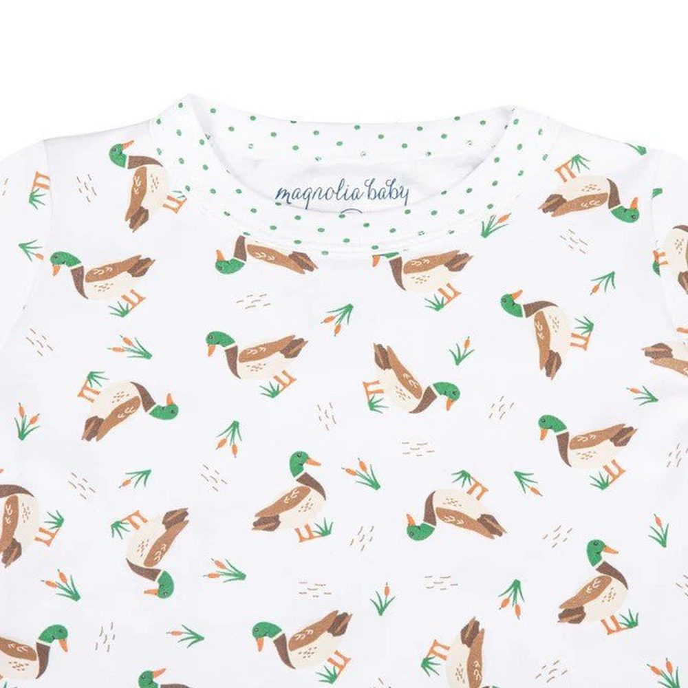 Magnolia Baby Long Pajamas Magnolia Baby Mallard Pond Green Long Pajamas