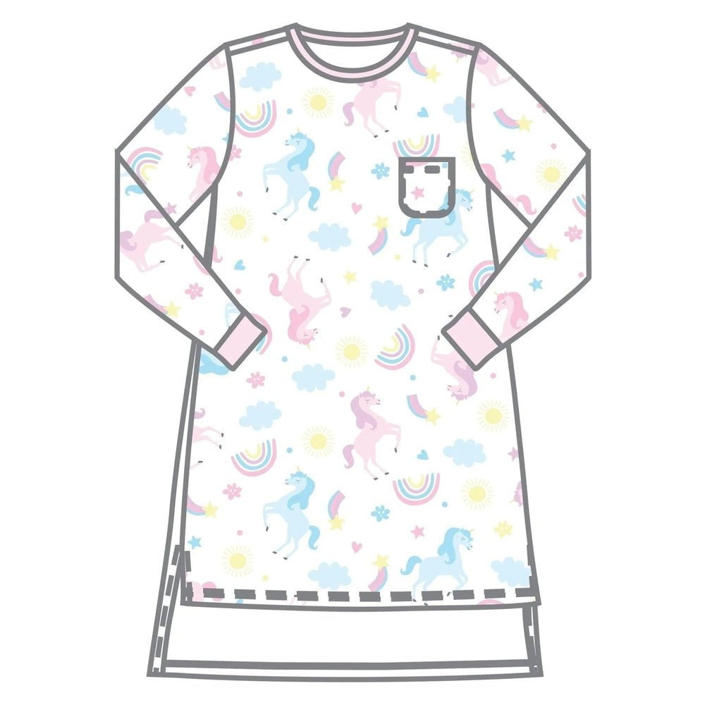 Magnolia Baby Nightdress Pink / 6 Magnolia Baby Unicorn Magic Pink Girl's Long Sleeve Nightdress