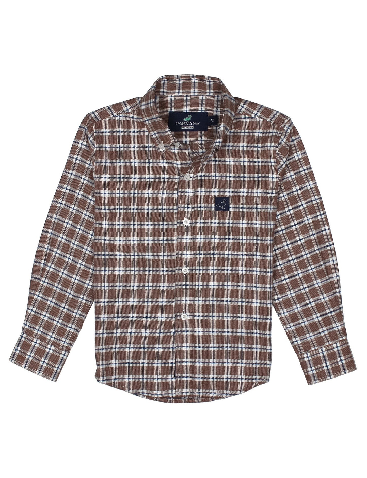 Properly Tied Boys Classic Flannel - Saddle