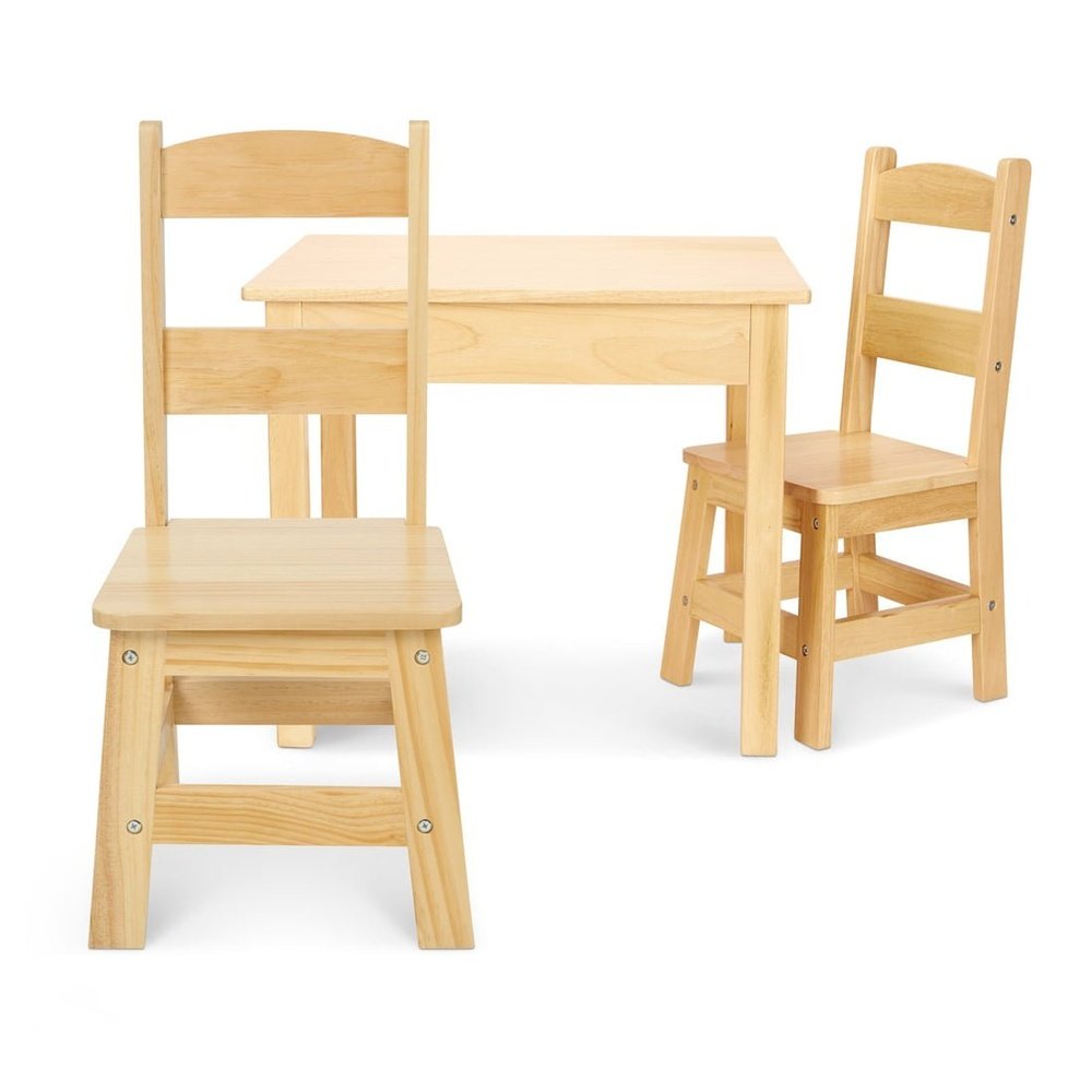 Melissa and Doug Wooden Table & Chairs Natural