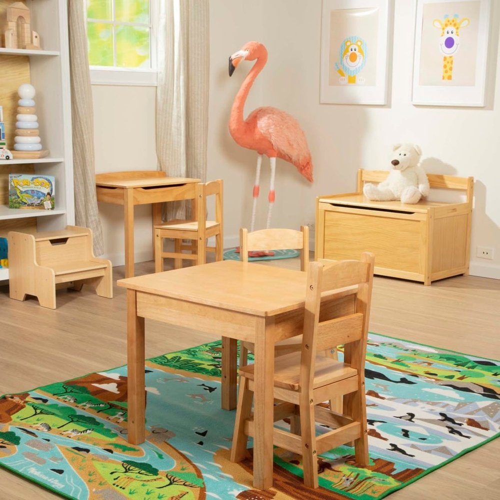 Melissa and Doug Wooden Table & Chairs Natural