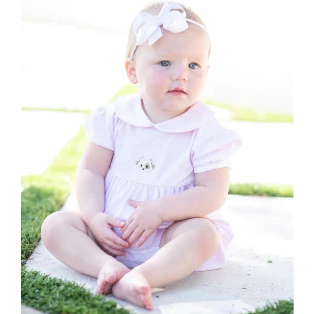 Milly Marie Baby Girl Spotted Puppy Pink Bubble