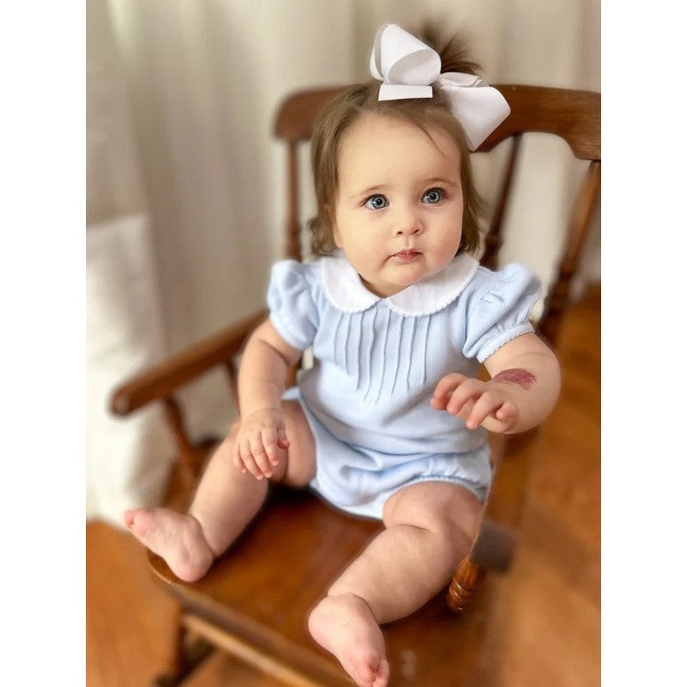 Milly Marie Apparel & Gifts Milly Marie Girls Blue Special Knit Bubble