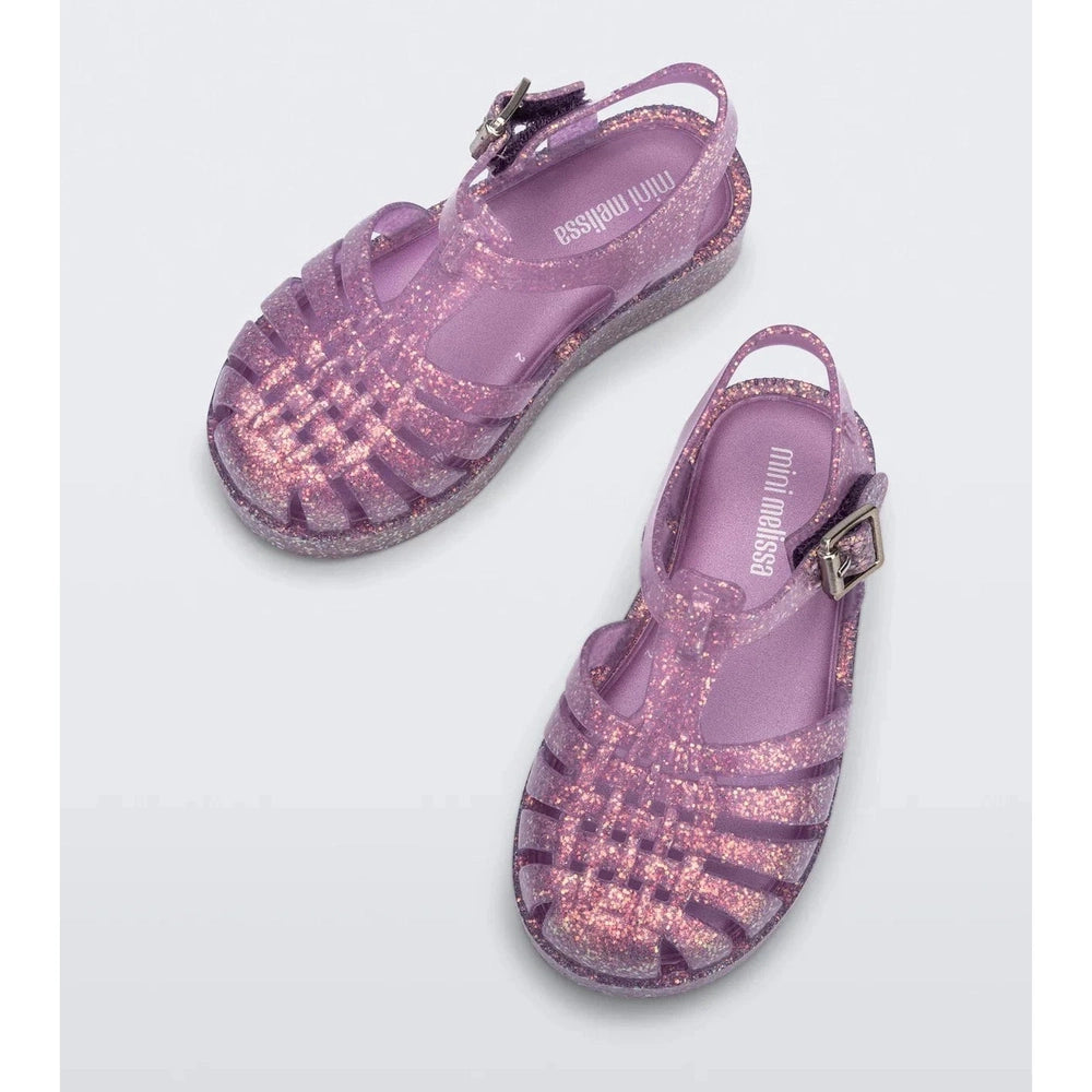 Mini Melissa Girls Possession Jelly Sandal - Glitter Lilac babysupermarket