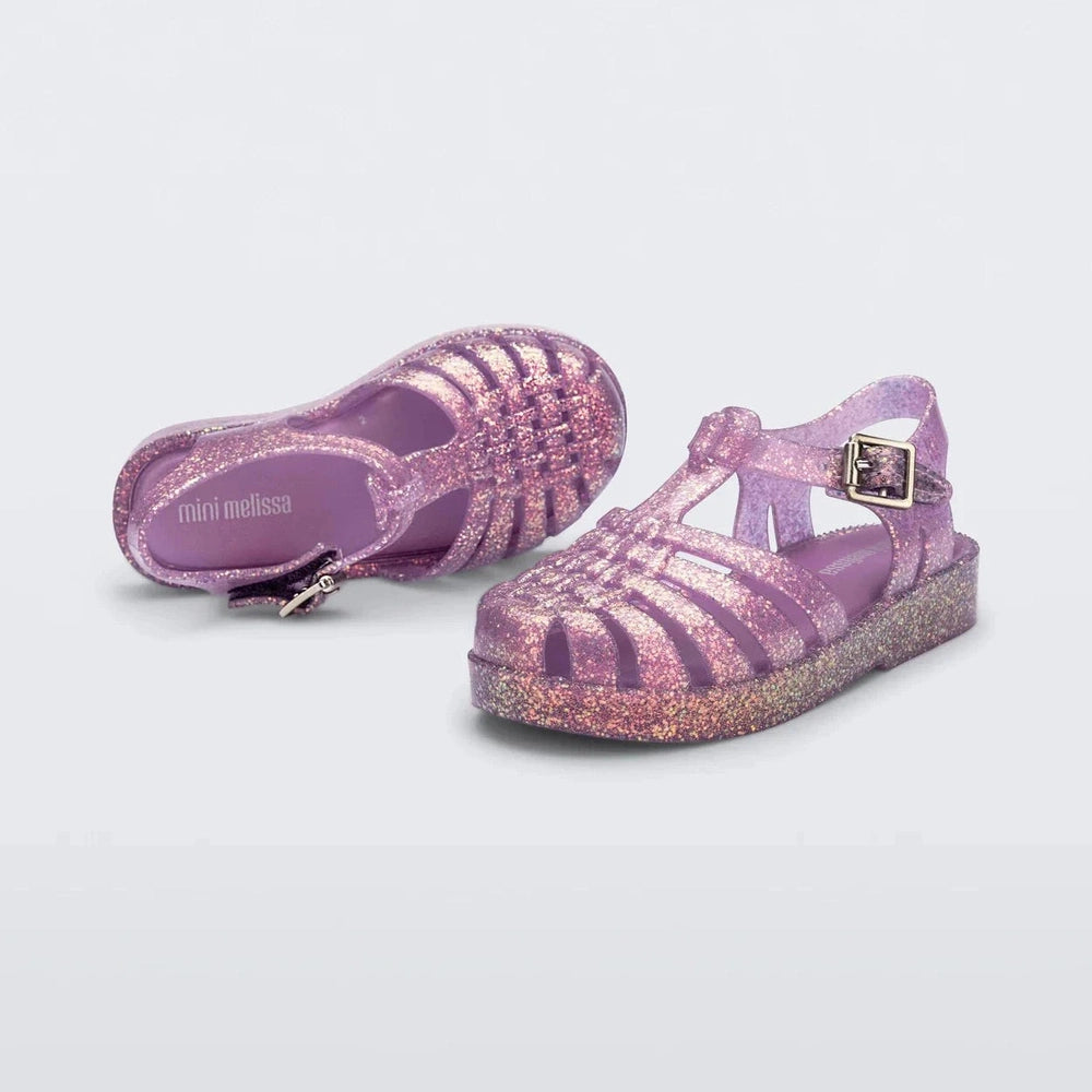 Mini Melissa Girls Possession Jelly Sandal - Glitter Lilac babysupermarket