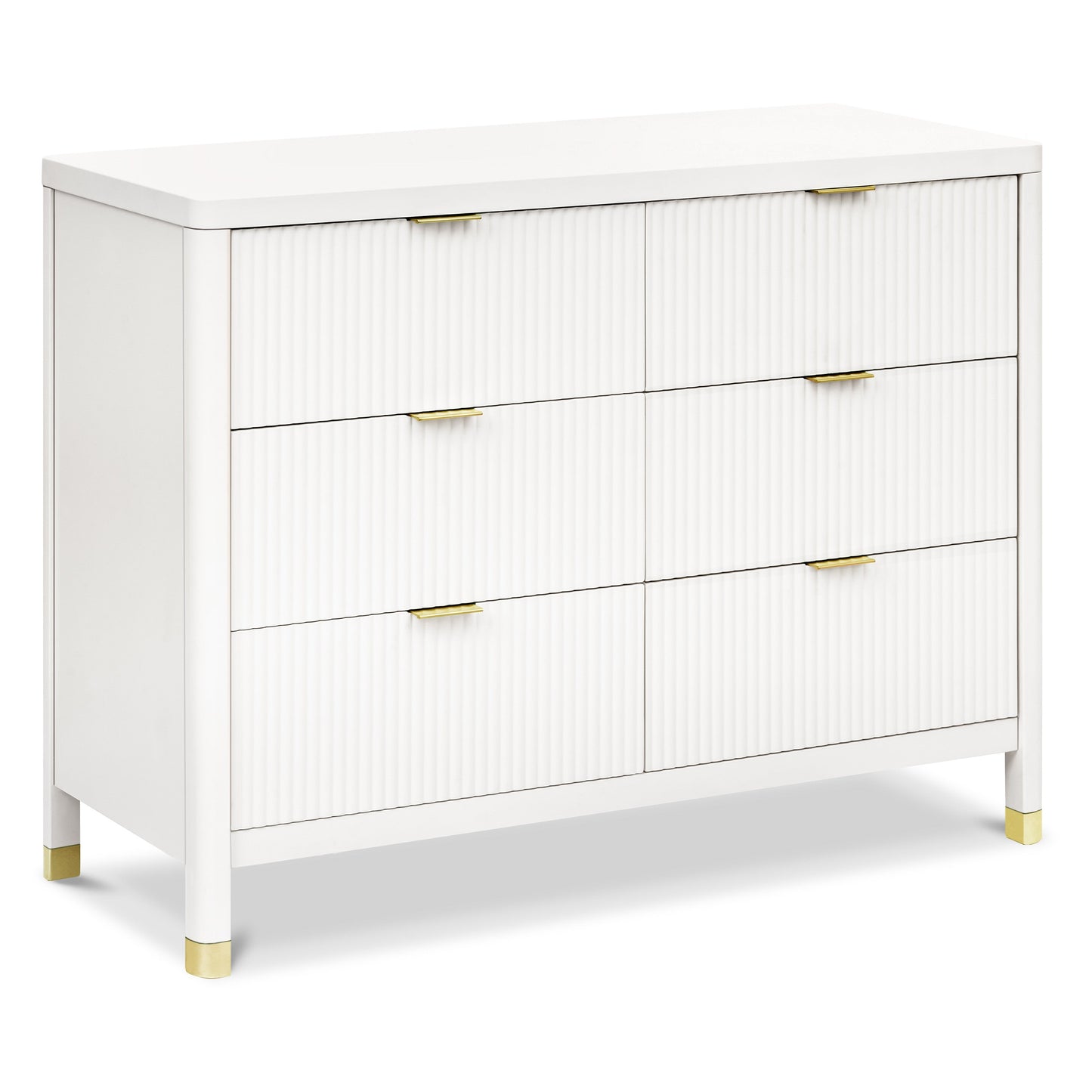 Namesake Dressers Warm White Namesake Brimsley Tambour 6-Drawer Dresser