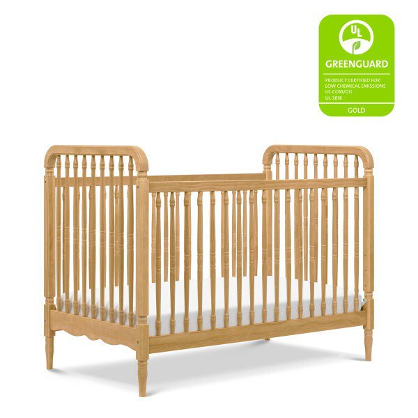 Namesake Liberty 3-in-1 Convertible Spindle Crib w/Toddler Bed Conversion Kit in Honey