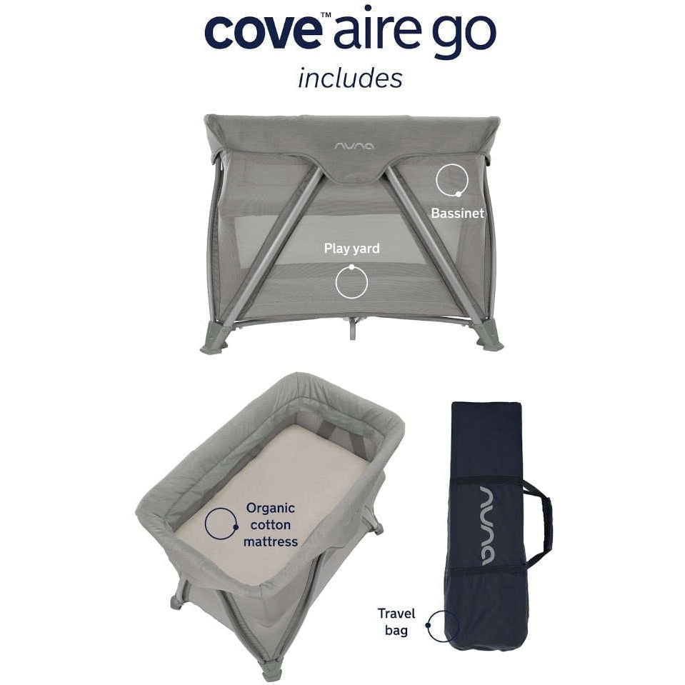 NUNA Playpens Frost Nuna COVE Aire Go Playard + Bassinet