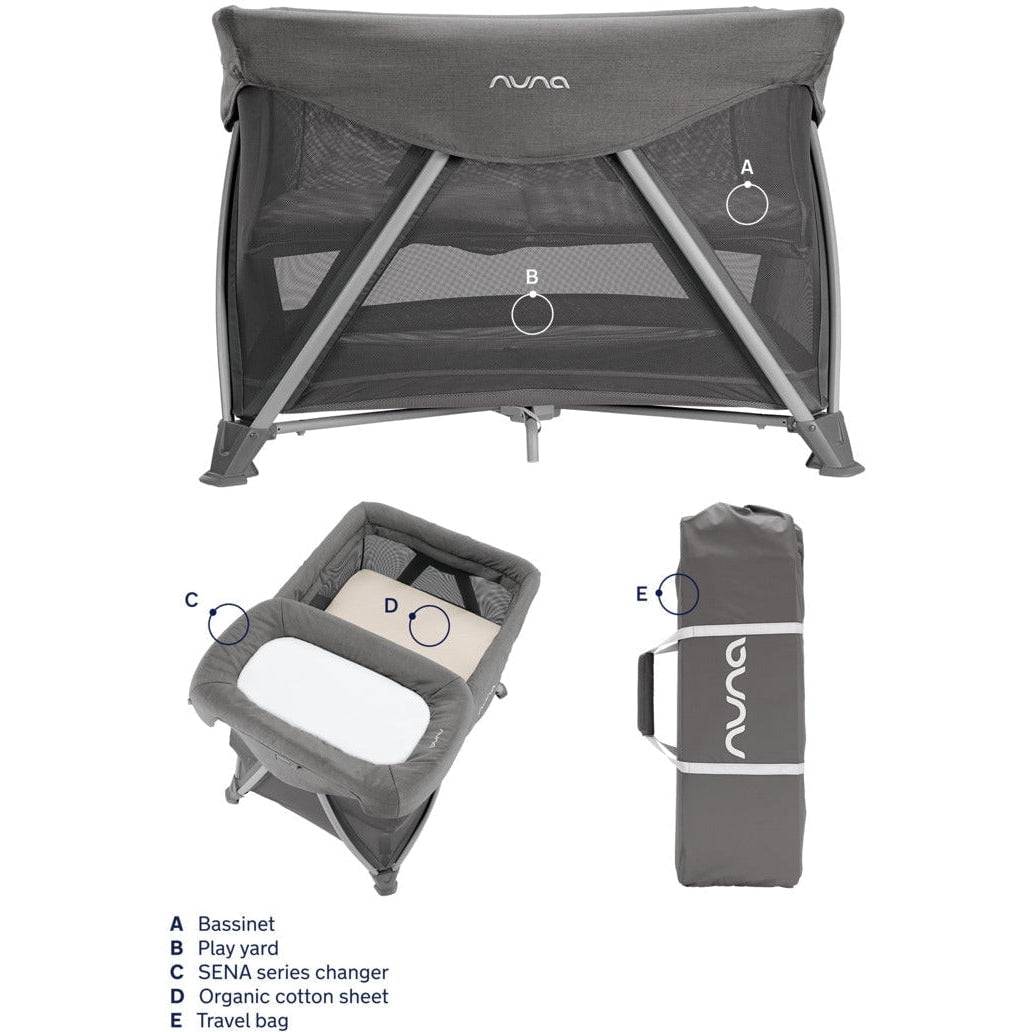 NUNA Playpens Nuna SENA Aire Playard with Zip-Off Bassinet + Changer