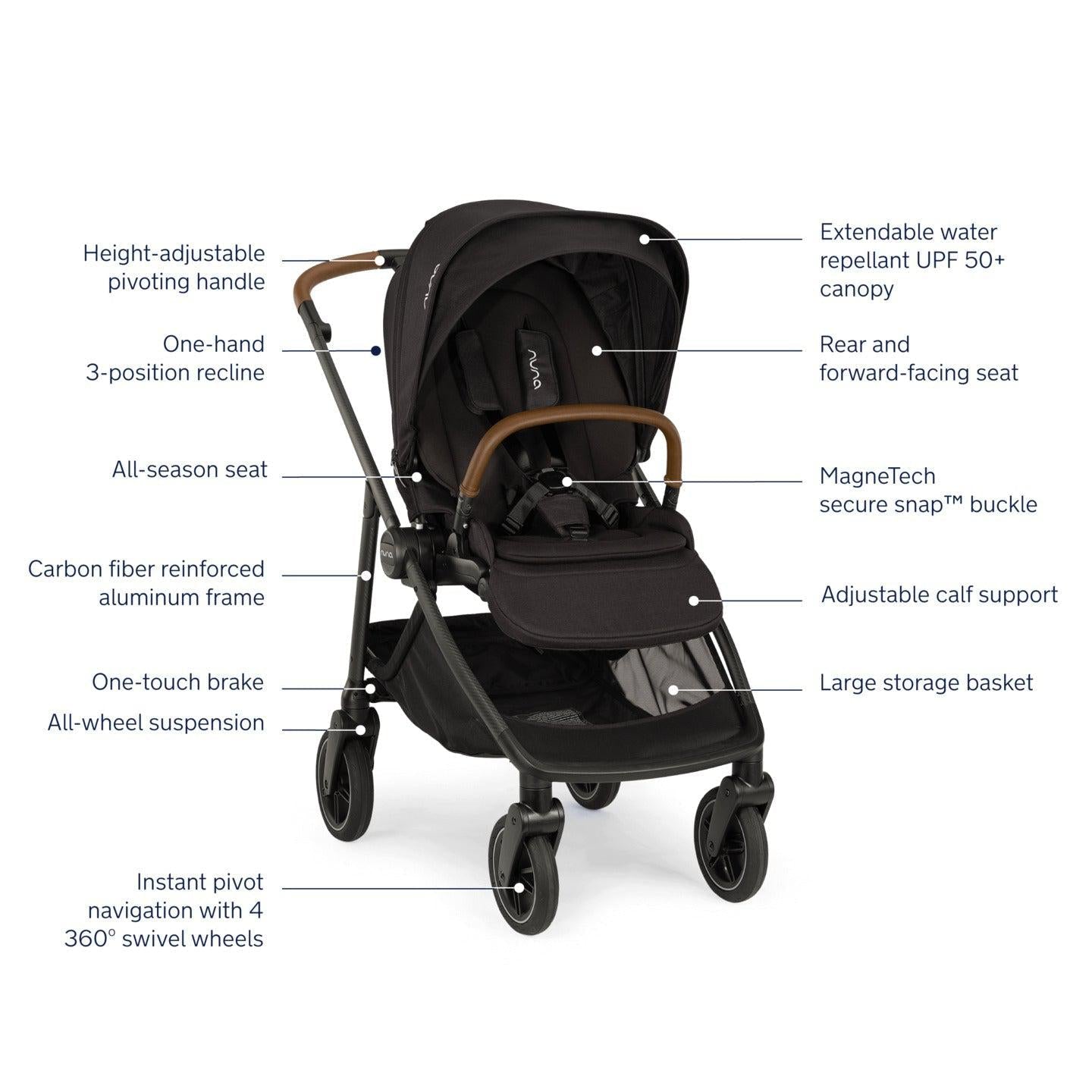 Nuna Strollers - Travel Systems Caviar Nuna SWIV Stroller + Pipa Urbn Travel System