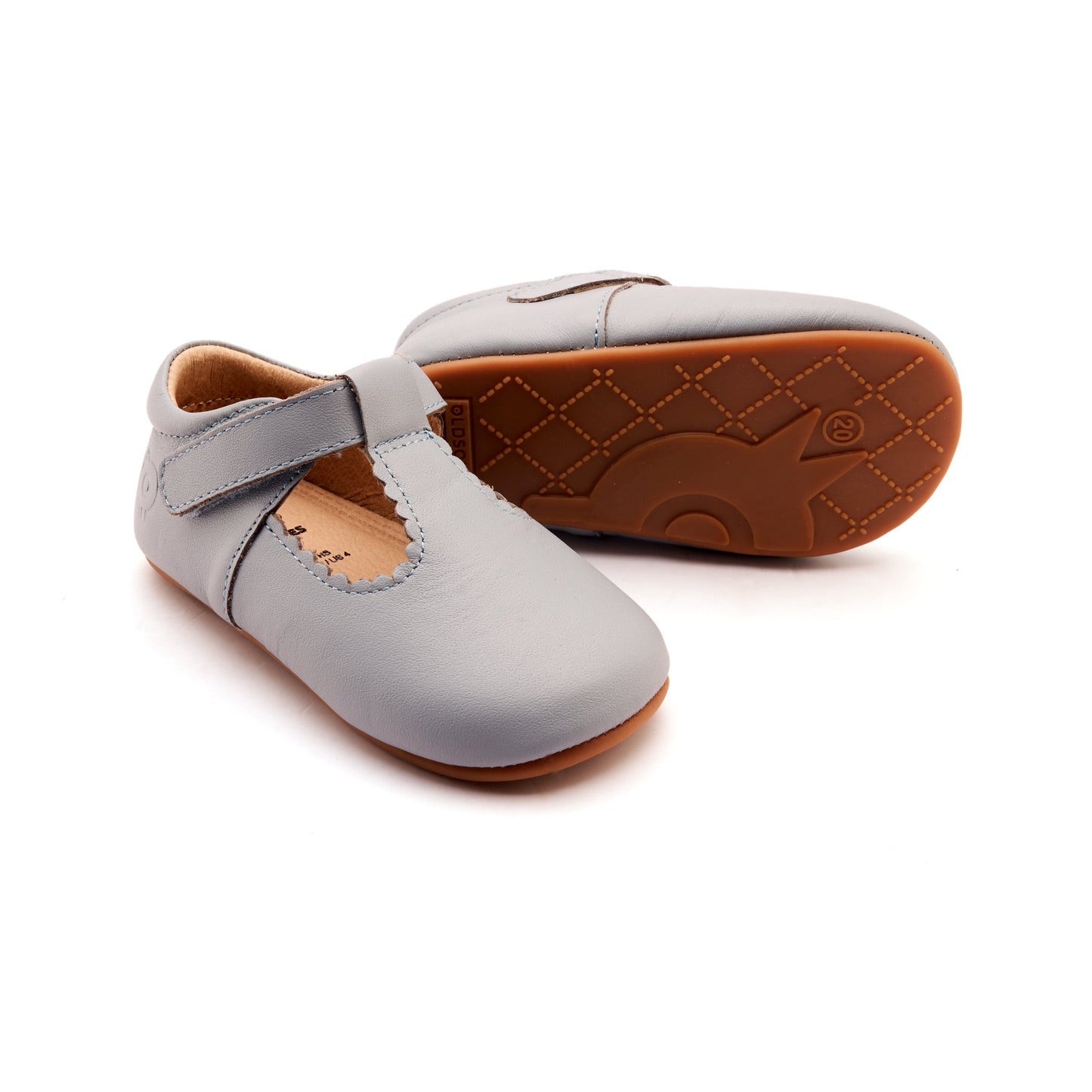 Old Soles Shoes Old Soles Rose Baby T-Strap Shoe-Dusty Blue