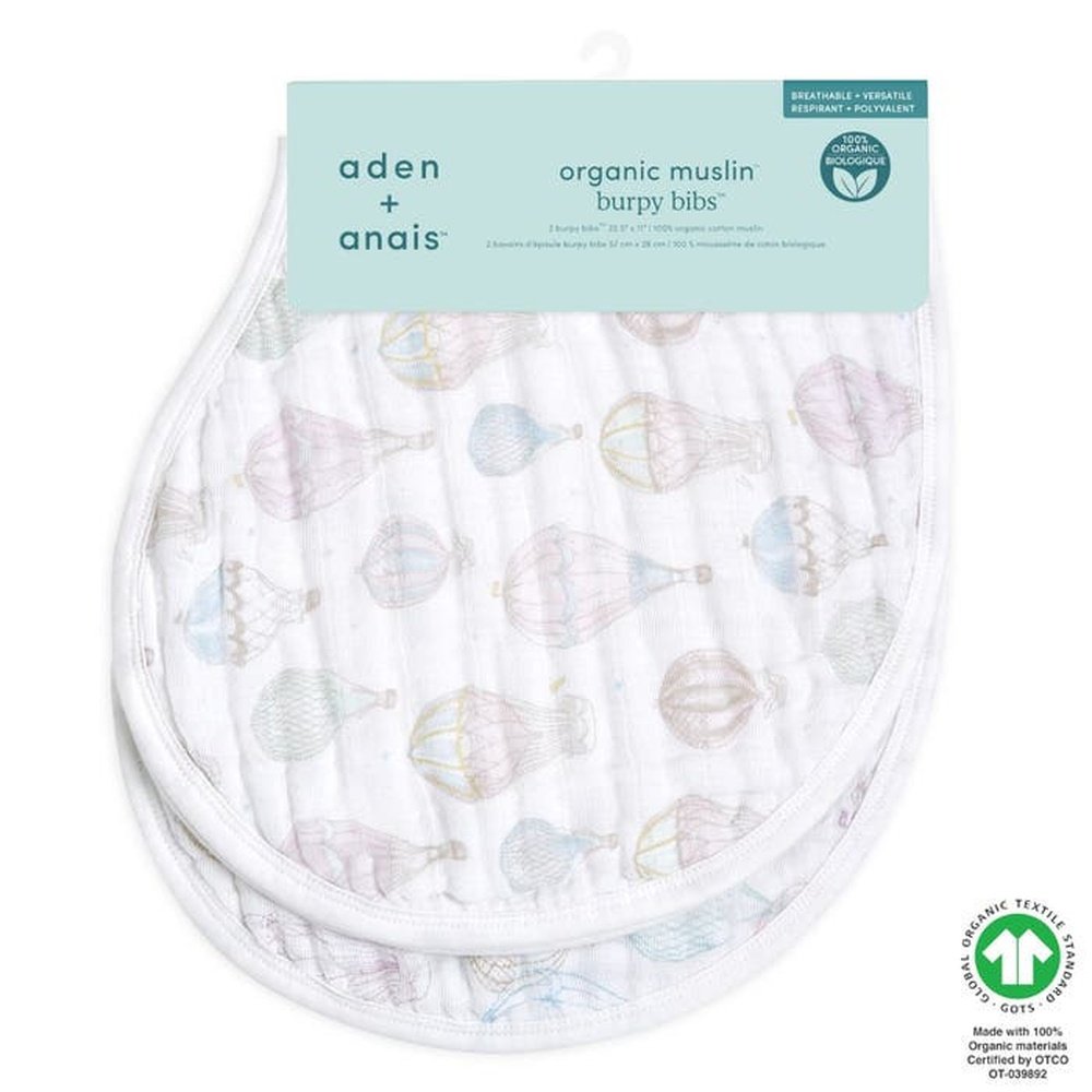 Aden + AnaisOrganic Burpy Bibs 2PK Above The CloudsBabysupermarket