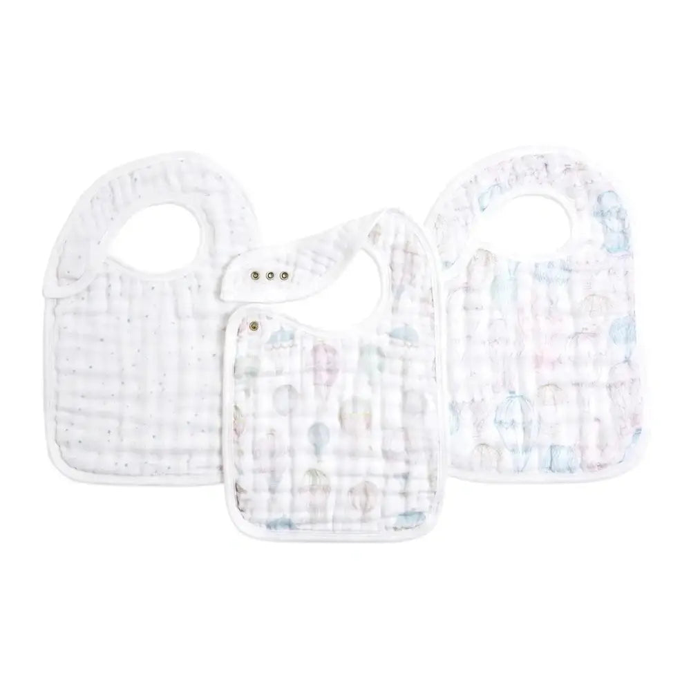 Aden + AnaisOrganic Snap Bibs 3PK Above The CloudsBabysupermarket