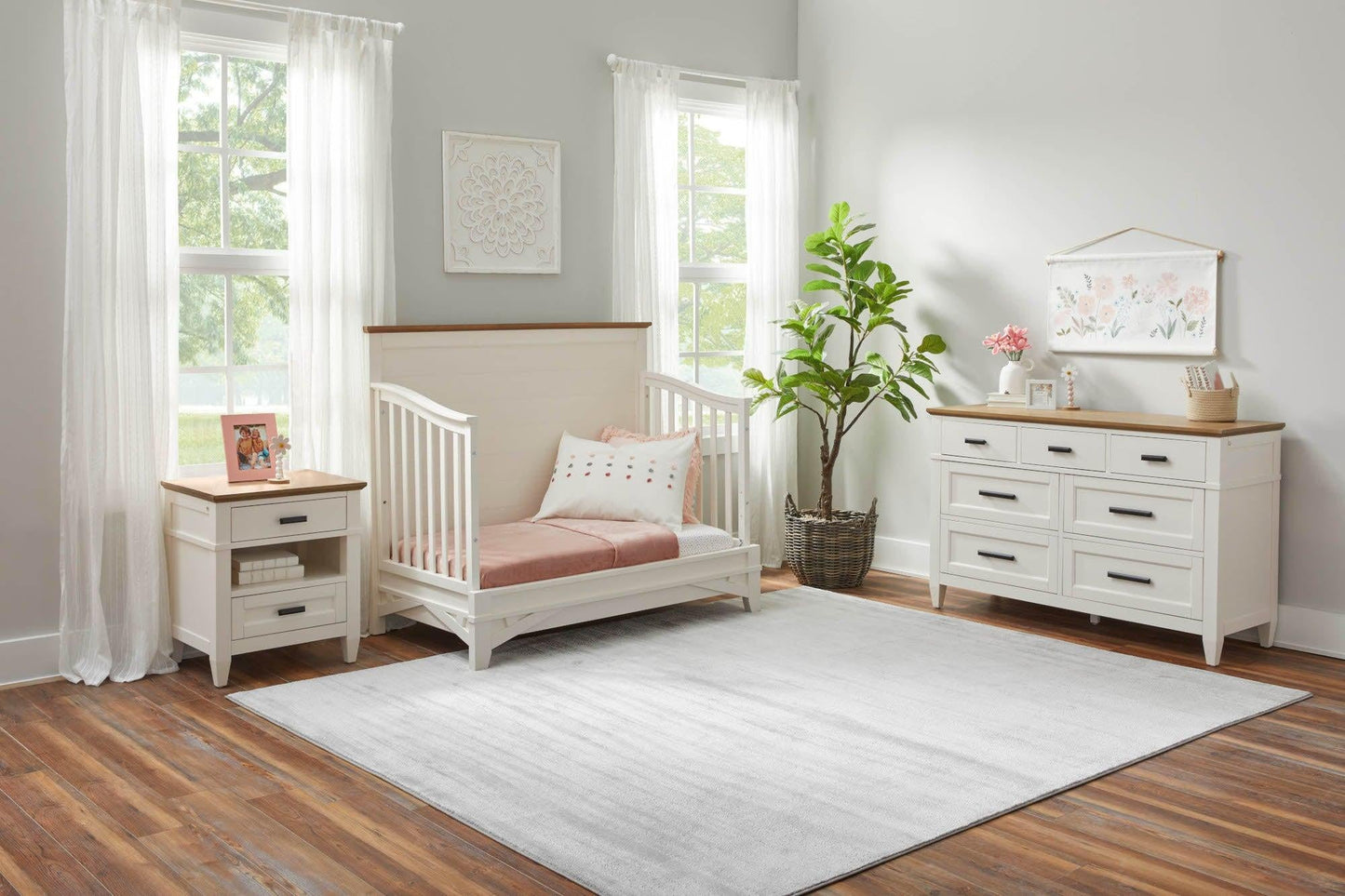 Parker House Dressers Linen / Warm Oak Parker House Artisan 7-Drawer Dresser with Lights