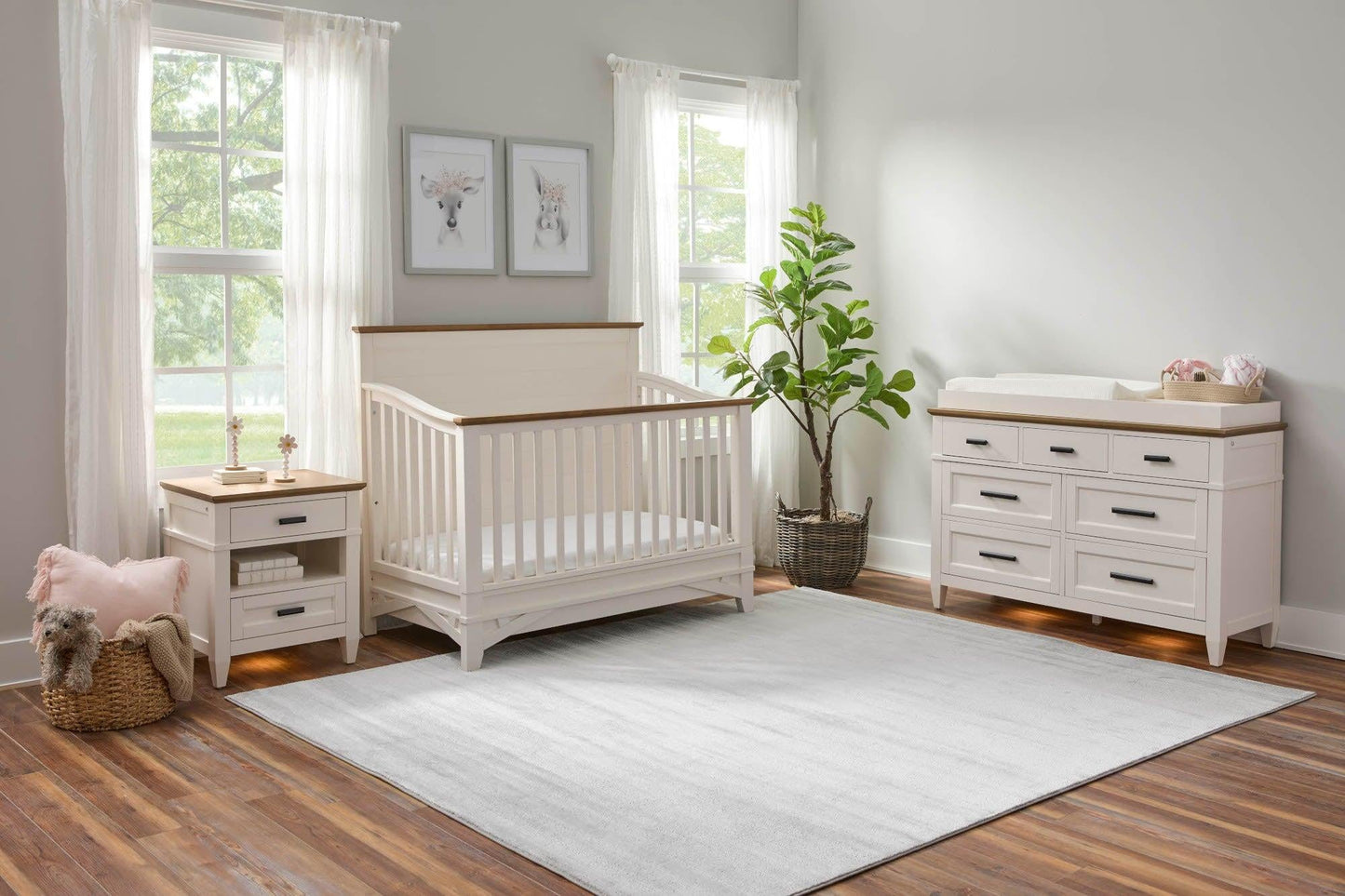 Parker House Dressers Linen / Warm Oak Parker House Artisan 7-Drawer Dresser with Lights