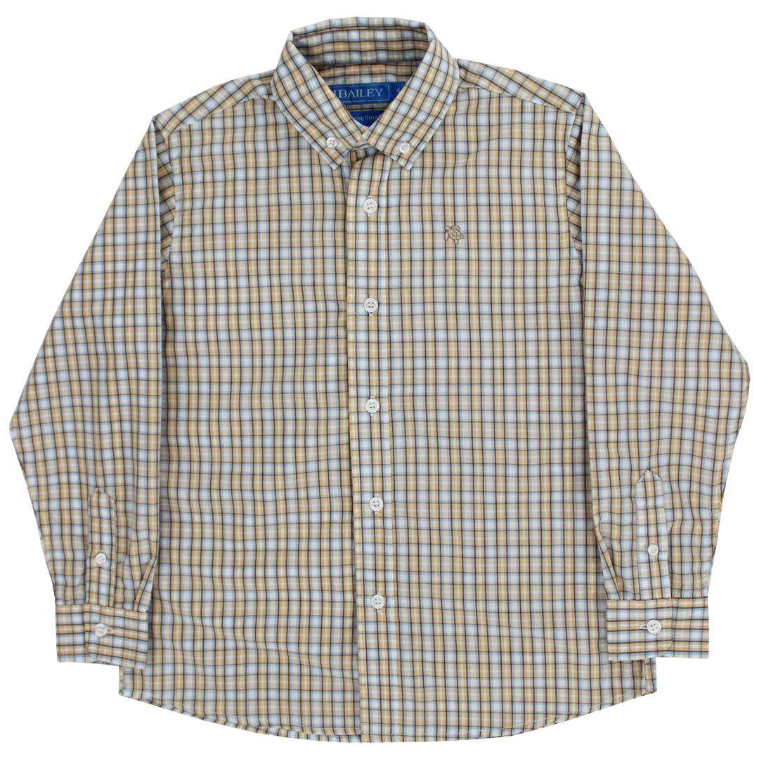 J Bailey Button Down Shirt - Pecan Plaid