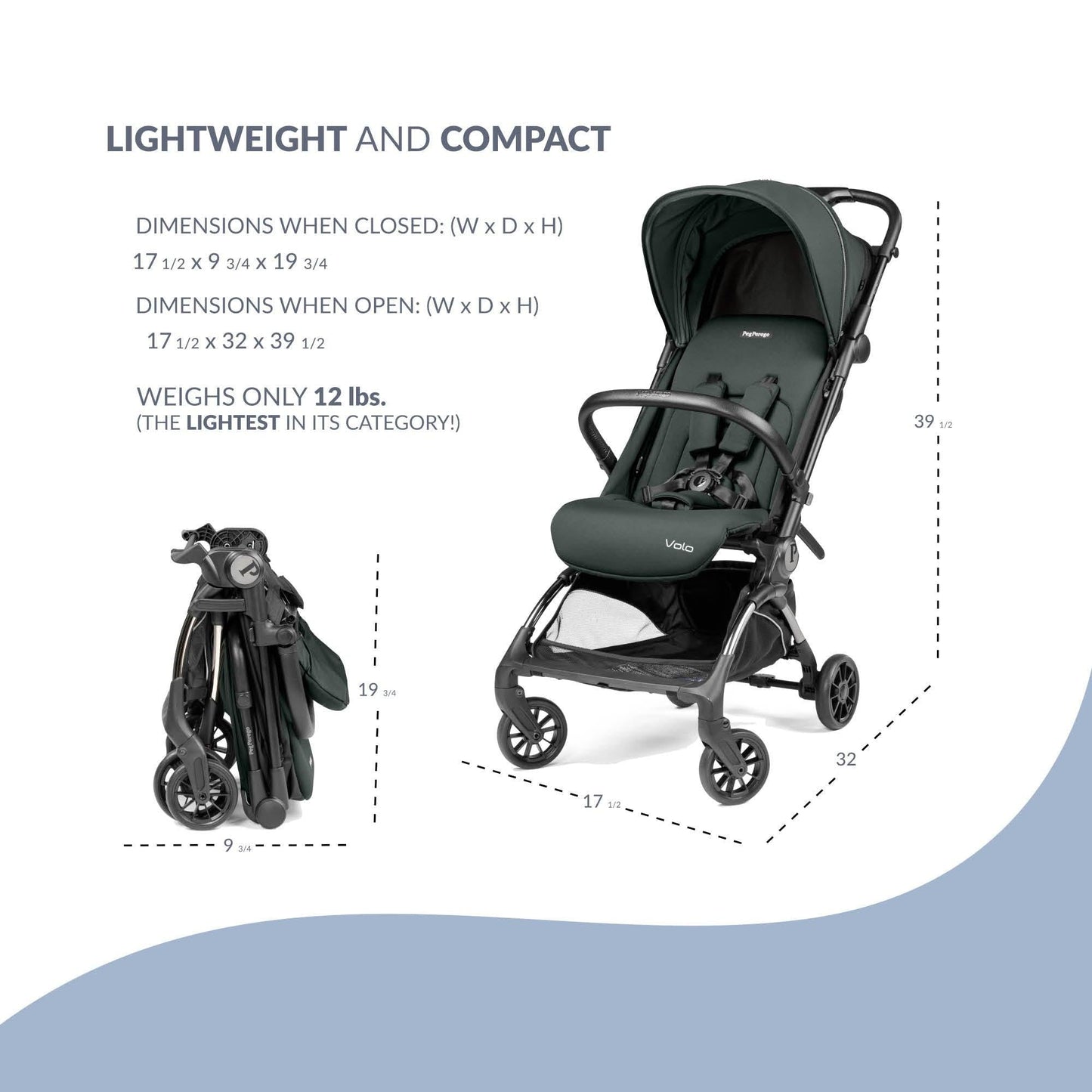Peg Perego Strollers - Single Peg Perego Volo Stroller + Travel Bag