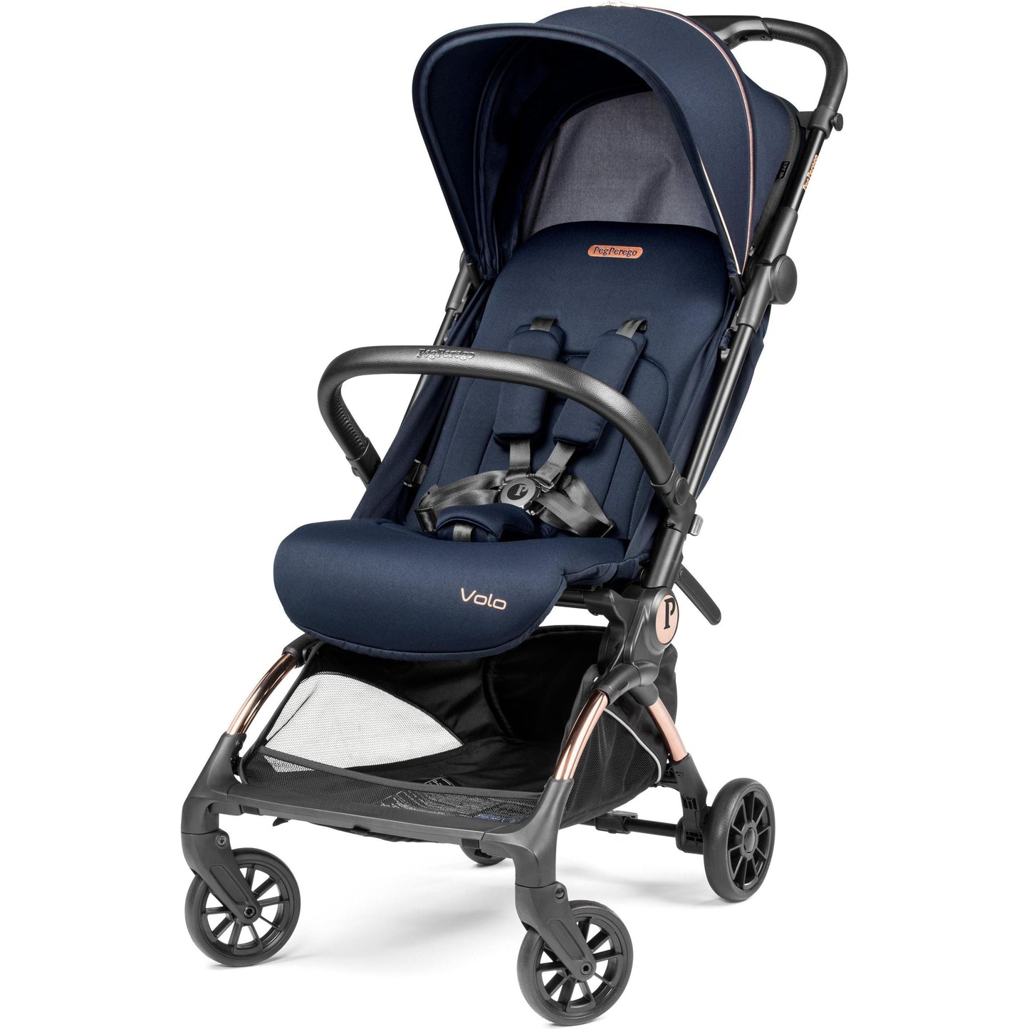 Peg Perego Strollers - Single Blue Shine Peg Perego Volo Stroller + Travel Bag