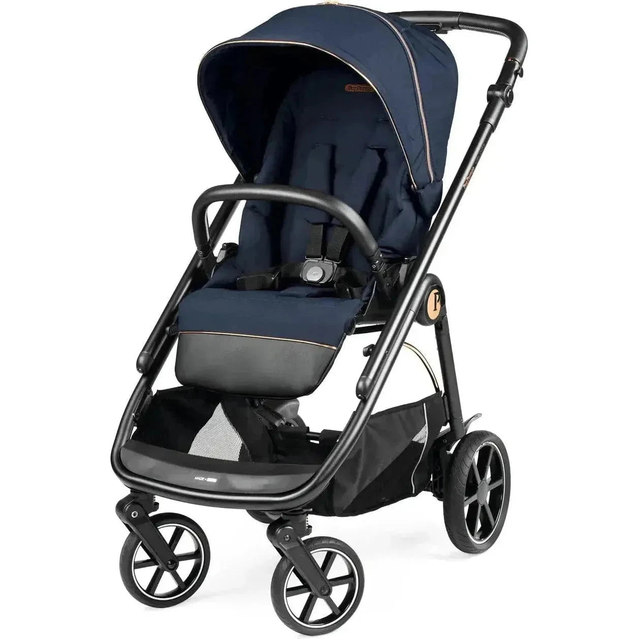 PEG Strollers - Single Blue Shine PEG Veloce All-Terrain Stroller with Foot Muff