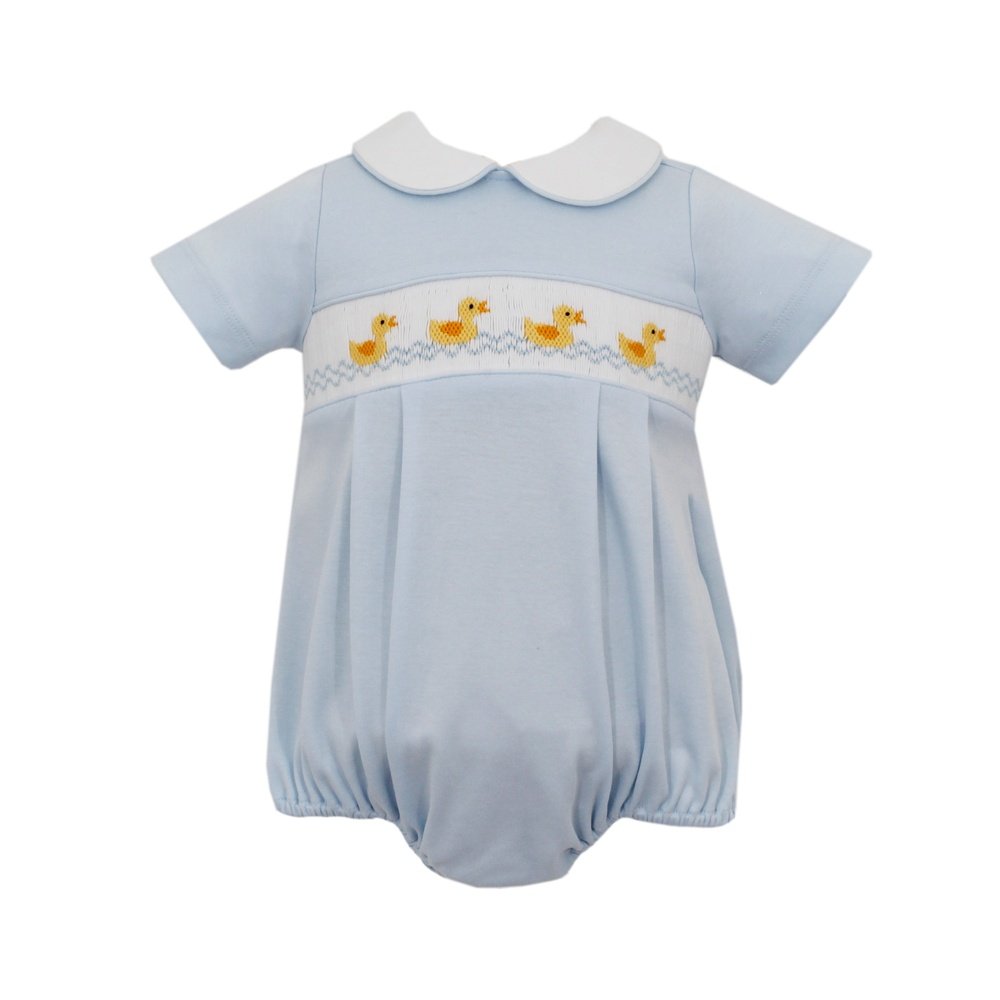 Petit Bebe Boys Ducks Light Blue Knit Bubble Petit Bebe Boys Ducks Light Blue Knit Bubble