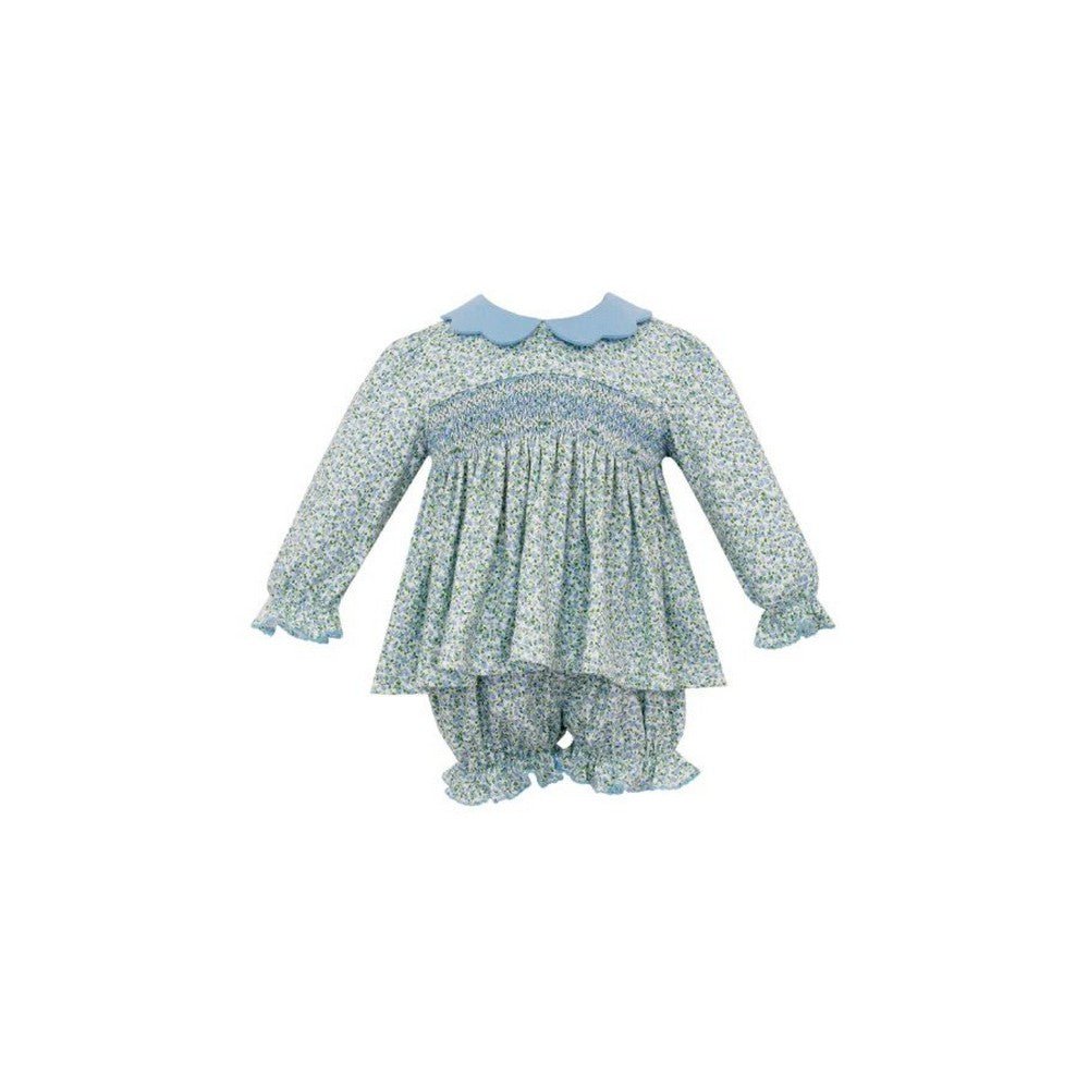 Petit BebePetit Bebe Charlotte Blue Floral Knit Long Sleeve Bloomer SetBabysupermarket