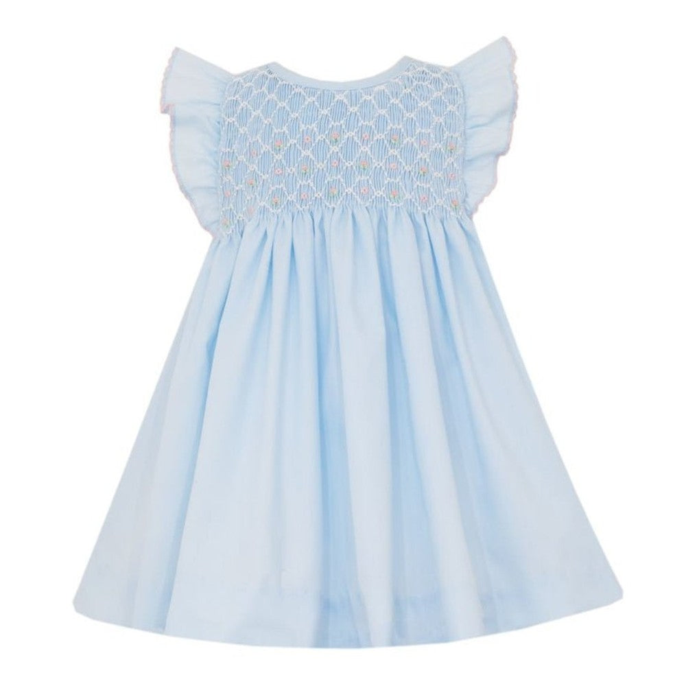 Petit Bebe Girls Lucia Poplin Flutter Sleeve Dress