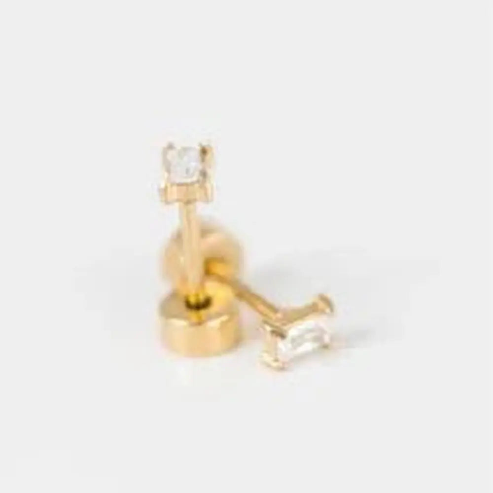 Pierced CoPierced Co Girls Tiny Baguette Stud EarringsBabysupermarket