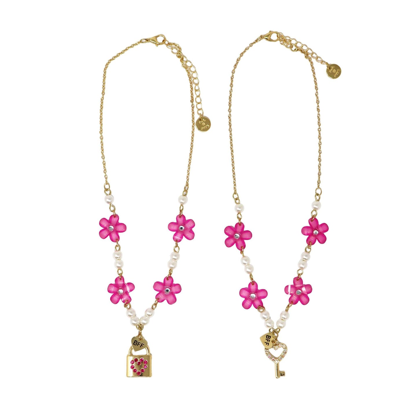 Pink Poppy Pink Poppy Girls BFF Lock & Key Necklace Set