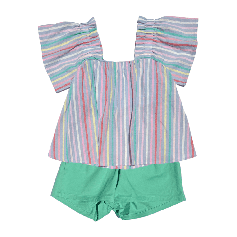 Pleat Chloe Shorts Teal Twill