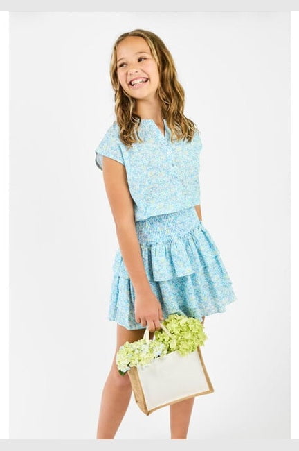 PleatPleat Drew Dress - Aqua FloralBabysupermarket