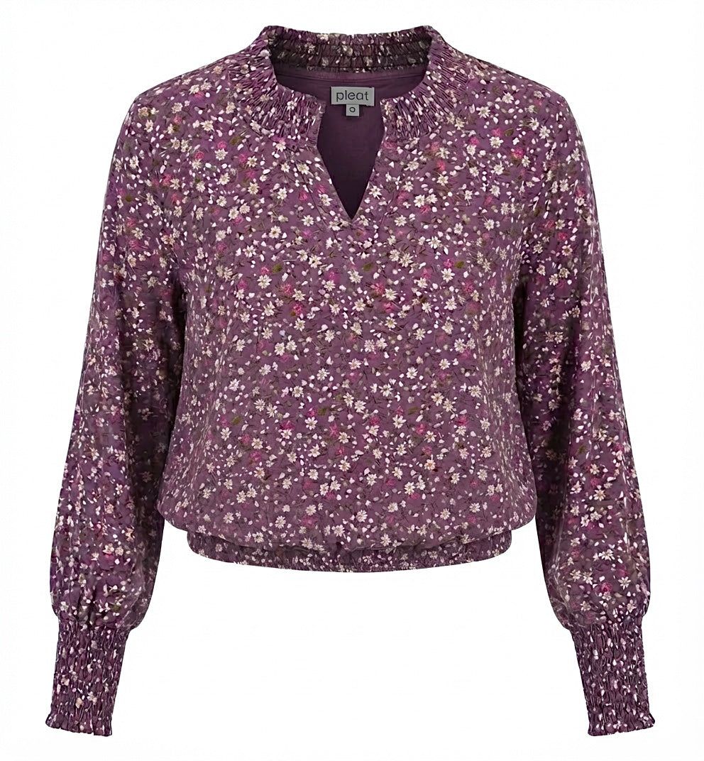 PleatPleat Elizabeth Top - Violet FleurBabysupermarket