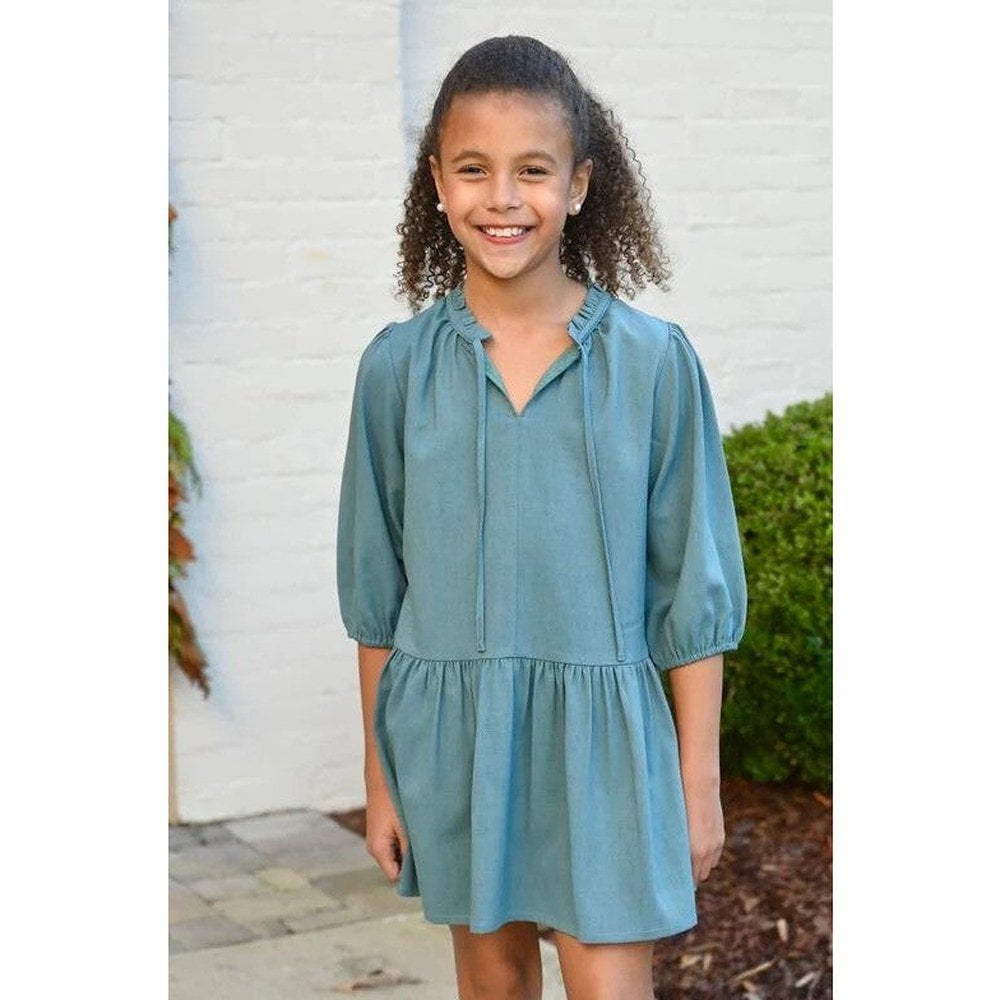 Pleat Girls Apparel / Dresses / Tween Pleat Eve Dress Fir