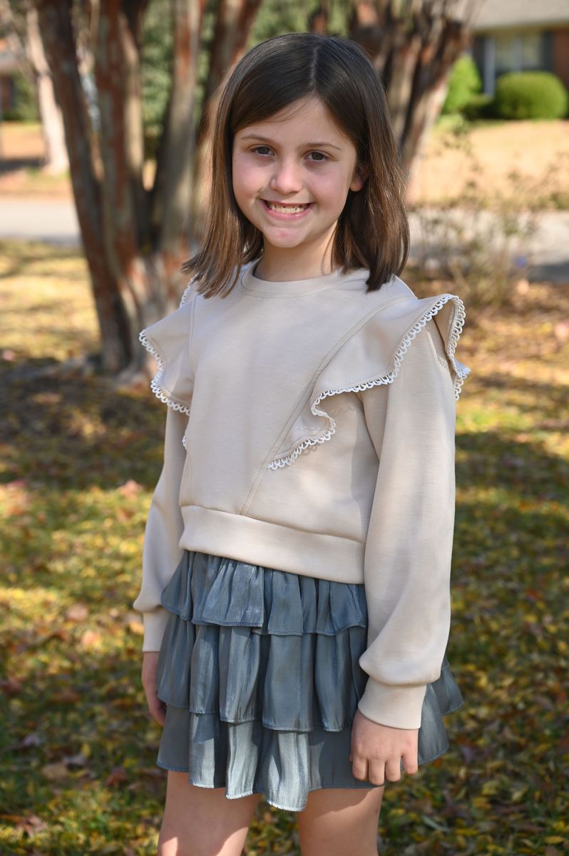 Pleat Livvy Sweatshirt Beige