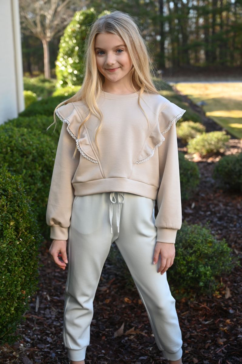 Pleat Livvy Sweatshirt Beige