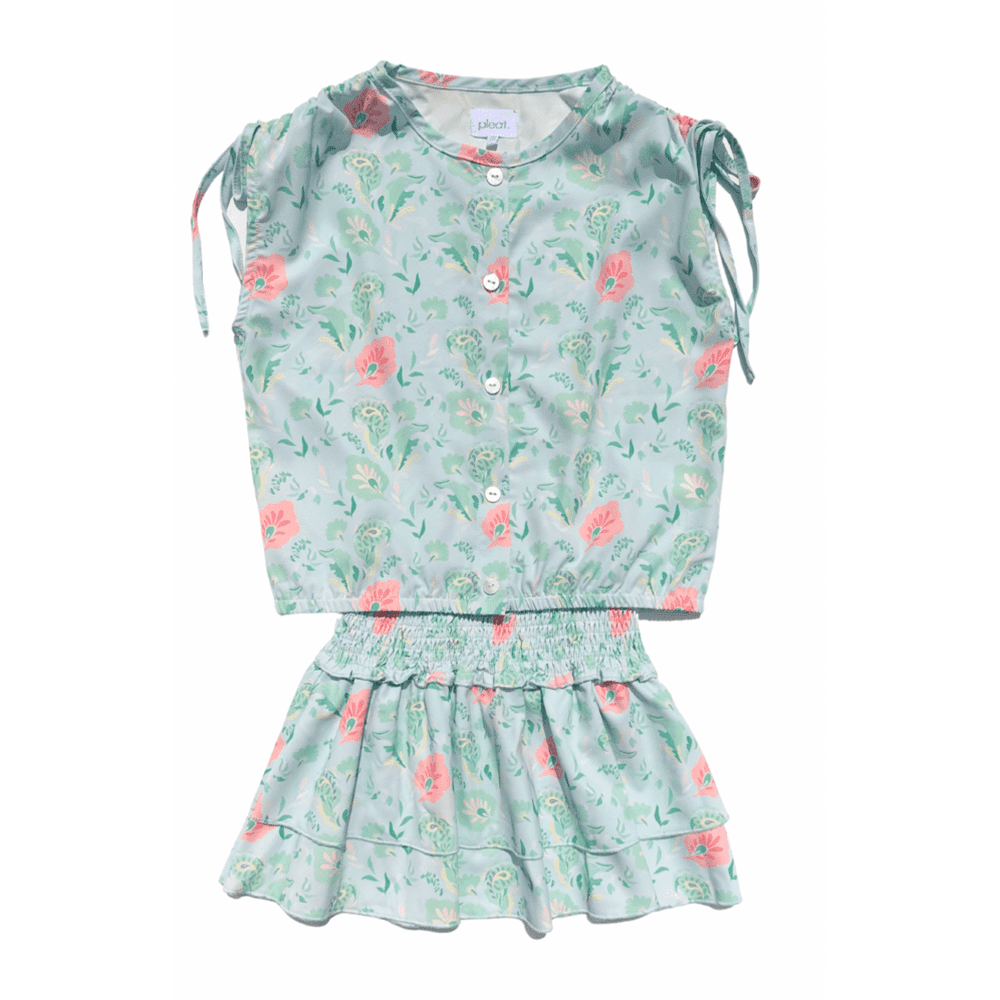 Pleat Maggie Top Pastel Paisley