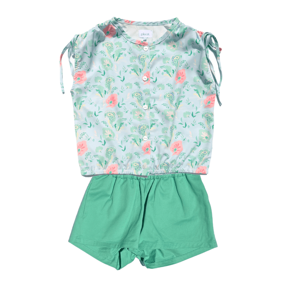 Pleat Maggie Top Pastel Paisley