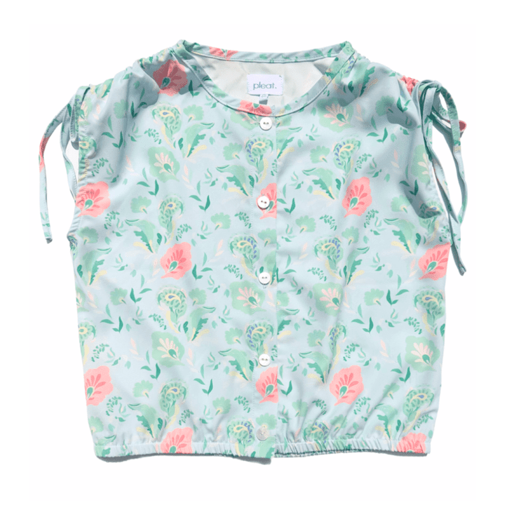 Pleat Maggie Top Pastel Paisley