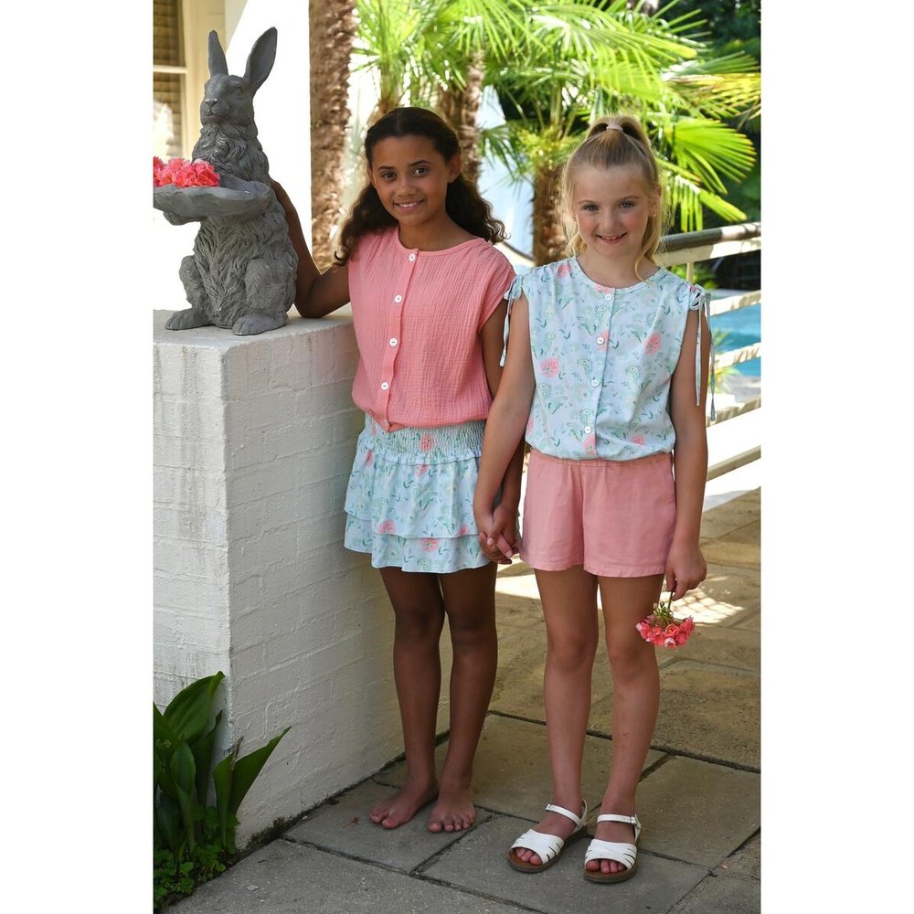 Pleat Maggie Top Pastel Paisley