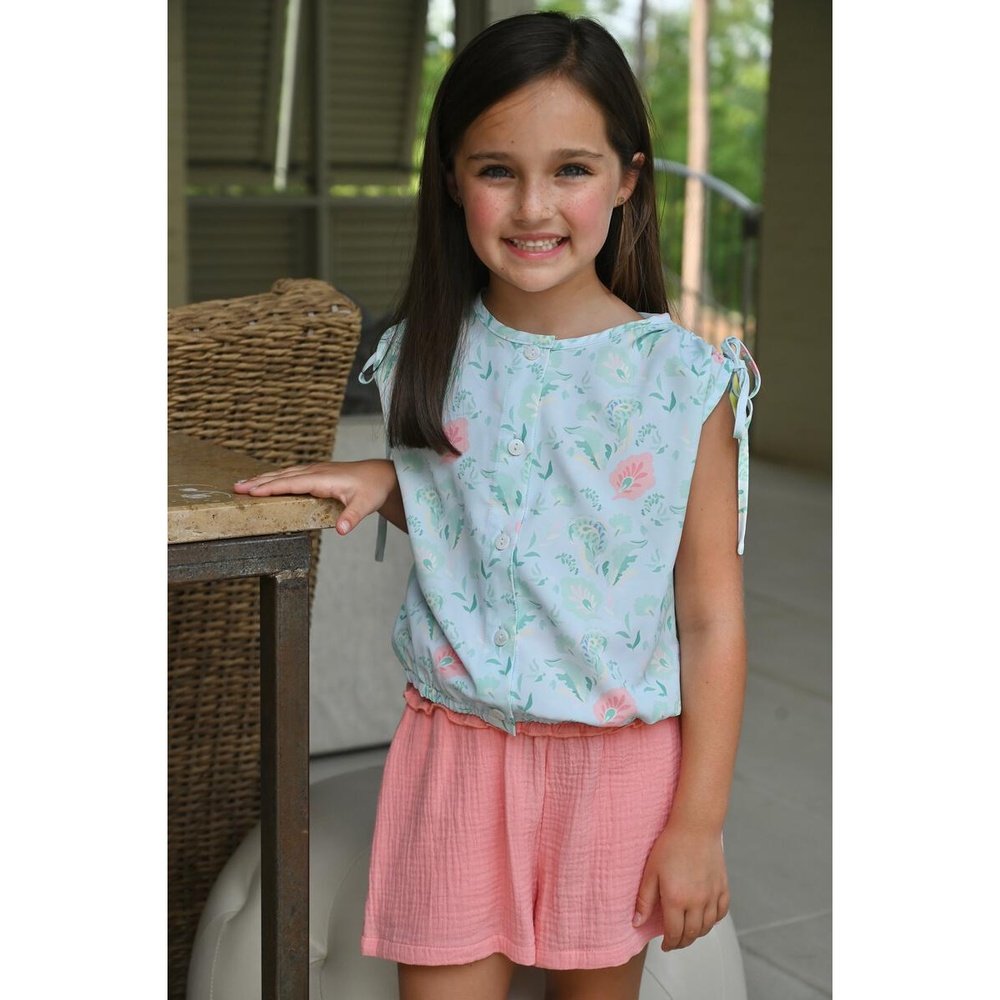 Pleat Maggie Top Pastel Paisley