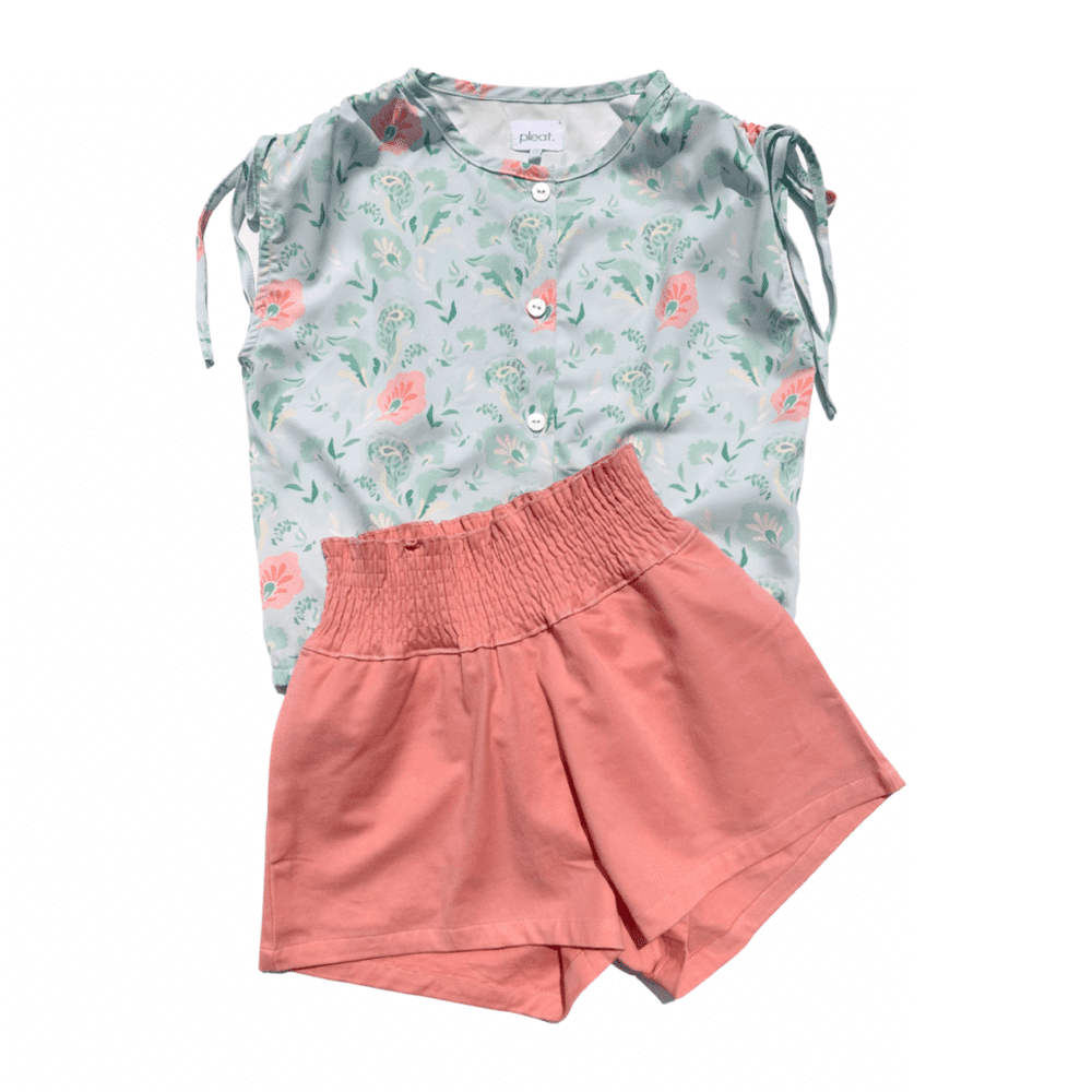 Pleat Maggie Top Pastel Paisley