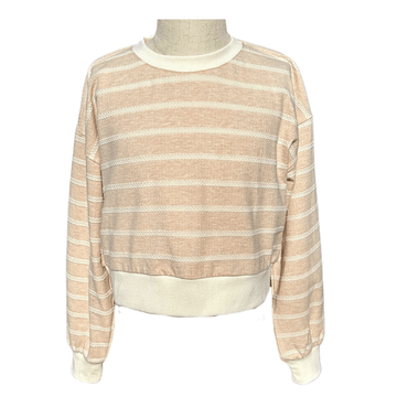 Pleat Natalie Top Almond Stripe