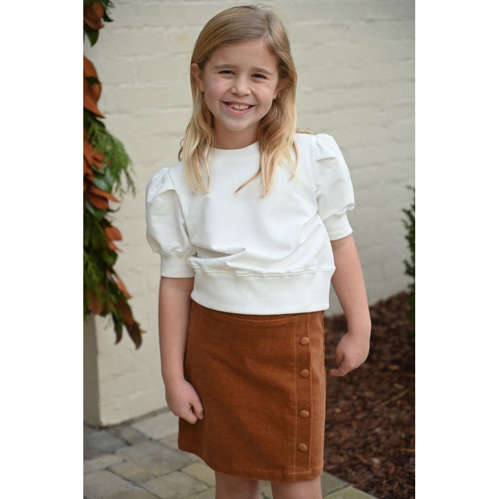 Pleat Girls Apparel / Skirts / Tween Pleat Reese Skirt Honey Cord