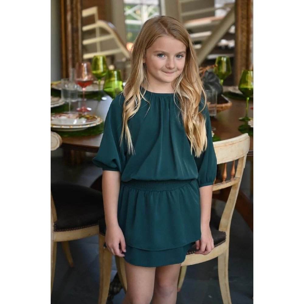 Pleat. Rory Dress Dark Green