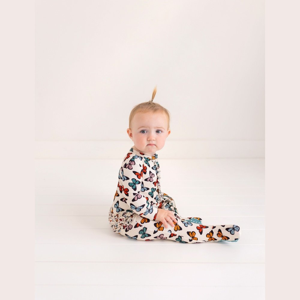 Posh PeanutPosh Peanut Larisa Ruffled Zipper Footie One PieceBabysupermarket