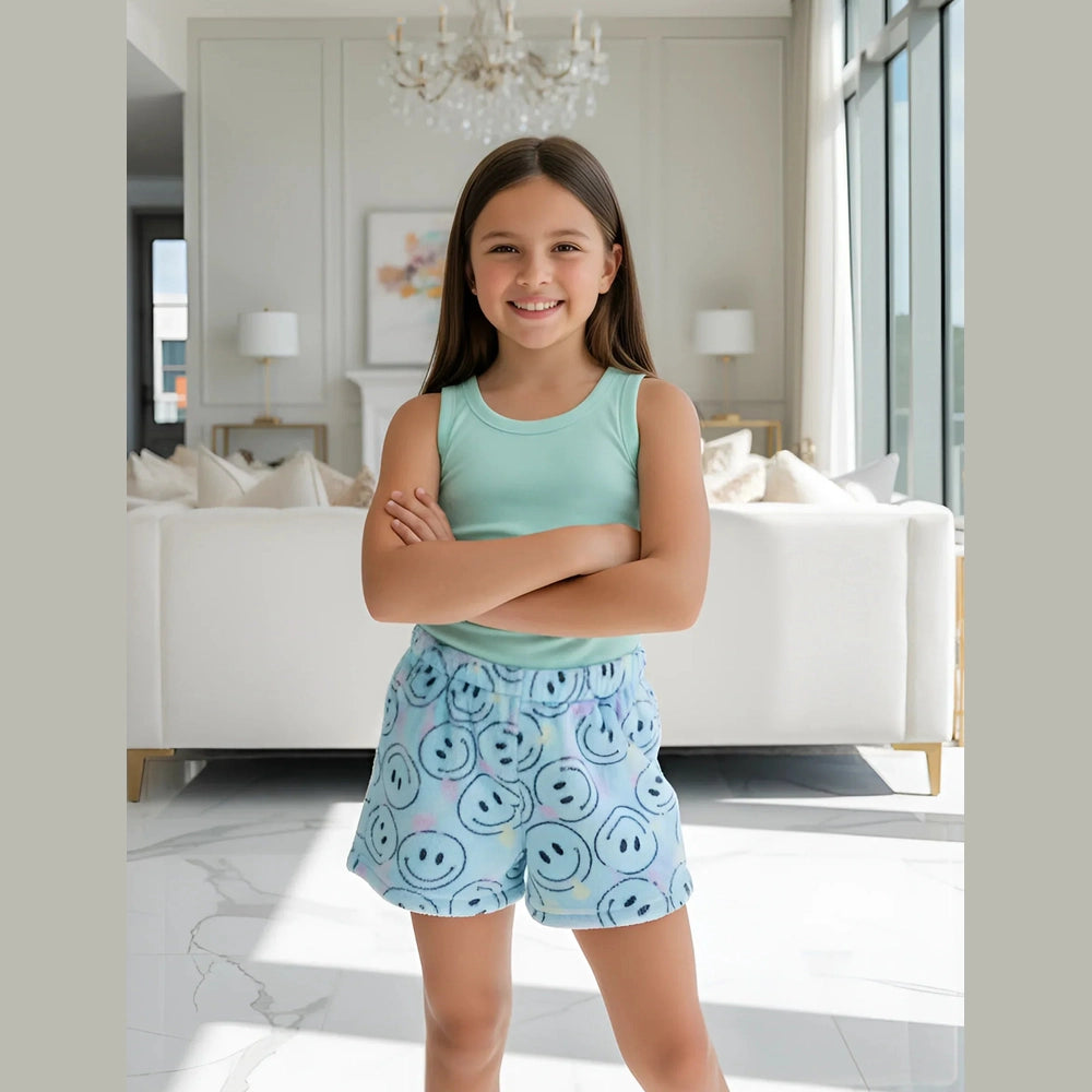 Preppy GoosePreppy Goose Blue Smiley Loungewear ShortsBabysupermarket