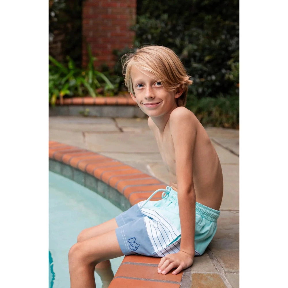 Prodoh Boys Boogie Board Swim Trunk - Watersprout Green & Multi Stripe Colorblock babysupermarket