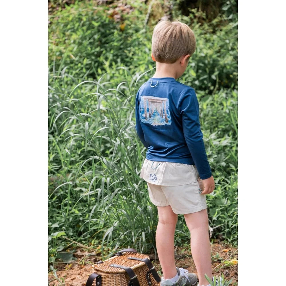Prodoh Boys Apparel / Shirts / Toddler PRODOH Kid's Pro Performance Long Sleeve Fishing T-shirt with Pier Art