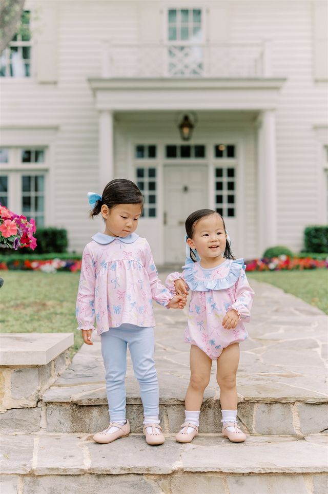Proper Peony Ribbon Party Tunic with Leggings