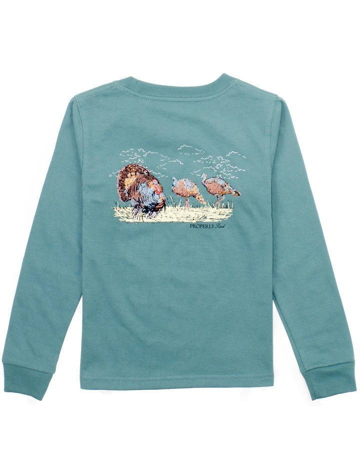 Properly Tied General Marine Green / 2 Toddler Properly Tied Turkey Hunt Long Sleeve T-Shirt