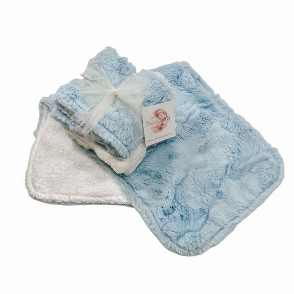 Rockin Royalty Classic Baby Blue Burp Cloth Set